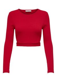 only - ONLY Bluzka 15293922 Czerwony Slim Fit. Kolor: czerwony. Materiał: bawełna #8