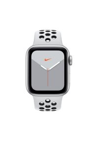 APPLE Watch 5 Cellular Nike+ 40mm (Srebrny z opaską sportową w kolorze platynowo-czarnym). Kolor: srebrny, czarny, wielokolorowy, szary. Styl: sportowy #2