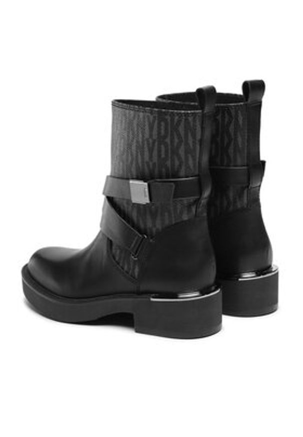 DKNY Botki Taeta K2312709 Czarny. Kolor: czarny. Materiał: skóra