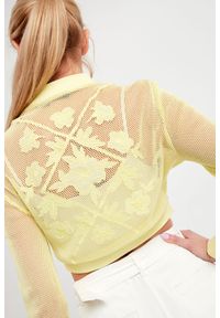 Pinko - Bluza damska Querceto PINKO. Typ kołnierza: kołnierzyk stójkowy, kaptur. Wzór: ażurowy, kwiaty, haft #4