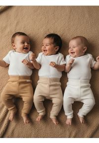 Sinsay - Legginsy z prążkowanej dzianiny 3 pack - kremowy. Kolor: kremowy. Materiał: dzianina, prążkowany #1