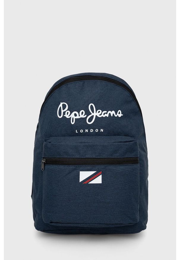 Pepe Jeans plecak LONDON BACKPACK kolor granatowy duży z nadrukiem. Kolor: niebieski. Wzór: nadruk