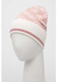Guess czapka kolor różowy. Kolor: różowy. Materiał: dzianina #2