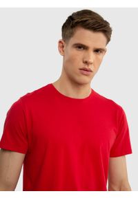 Big-Star - Koszulka męska bawełniana czerwona Basicer 603. Okazja: na co dzień. Kolor: czerwony. Materiał: bawełna. Styl: casual, elegancki #3
