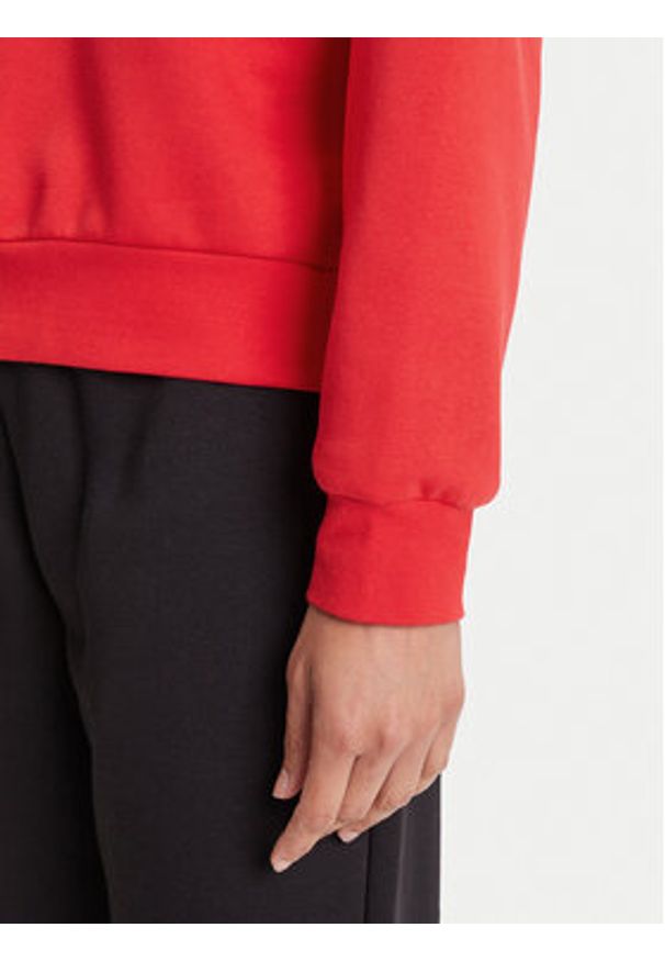Adidas - adidas Bluza Essentials Small Logo Feelcozy JI6061 Czerwony Loose Fit. Kolor: czerwony. Materiał: syntetyk, bawełna