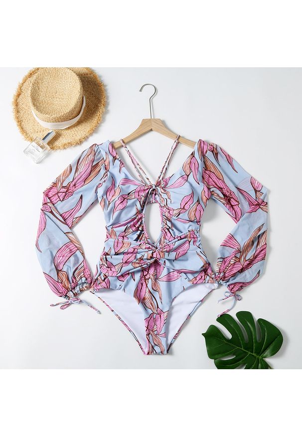 Intica - Strój kąpielowy z długim rękawem UV ochrona szybkoschnący Zwaanhilde. Kolor: wielokolorowy. Materiał: materiał. Długość: długie