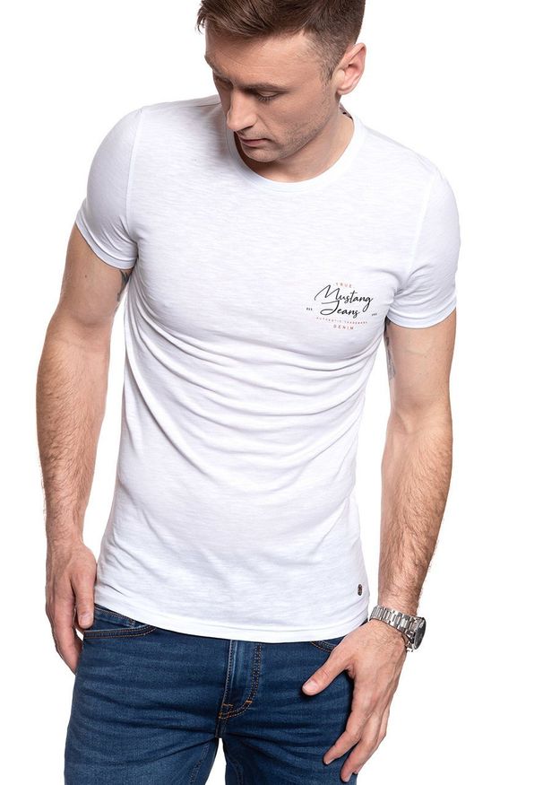 Mustang - T-SHIRT MĘSKI MUSTANG Aaron C Print 1009970 2045. Wzór: nadruk