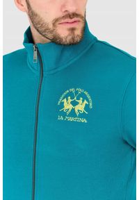 La Martina - LA MARTINA Turkusowa bluza męska na zamek, Rozmiar XL. Kolor: zielony #6