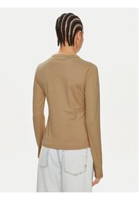 Calvin Klein Bluzka Nano Logo K20K207572 Beżowy Regular Fit. Kolor: beżowy. Materiał: bawełna #3