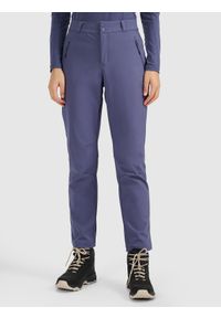 4f - 4F Spodnie trekkingowe softshell membrana 10000 damskie - granatowe XL. Stan: podwyższony. Kolor: niebieski. Materiał: softshell. Technologia: Primaloft. Sport: turystyka piesza, wspinaczka #2