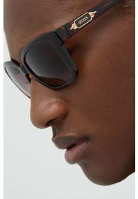 Guess okulary przeciwsłoneczne męskie kolor brązowy. Kształt: prostokątne. Kolor: brązowy #5