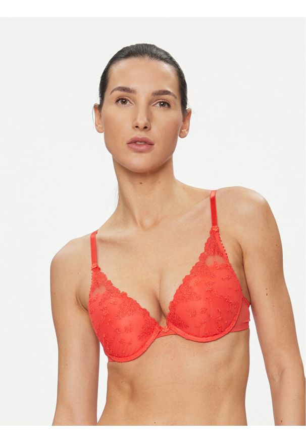 Passionata Biustonosz push-up White Nights P40690 Czerwony. Kolor: czerwony. Materiał: syntetyk. Rodzaj stanika: push-up