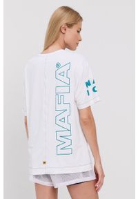 LABELLAMAFIA - LaBellaMafia T-shirt damski kolor biały. Kolor: biały. Wzór: nadruk #3