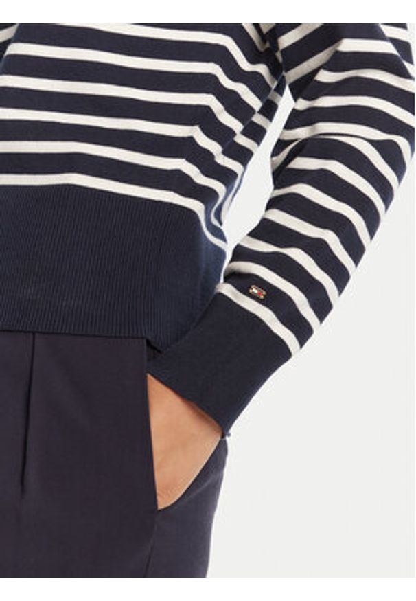 TOMMY HILFIGER - Tommy Hilfiger Sweter WW0WW47467 Granatowy Regular Fit. Kolor: niebieski. Materiał: bawełna