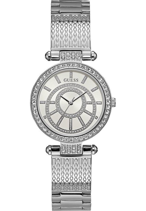 Zegarek Guess Zegarek damski Guess W1008L1 CYRKONIE srebrny. Kolor: srebrny