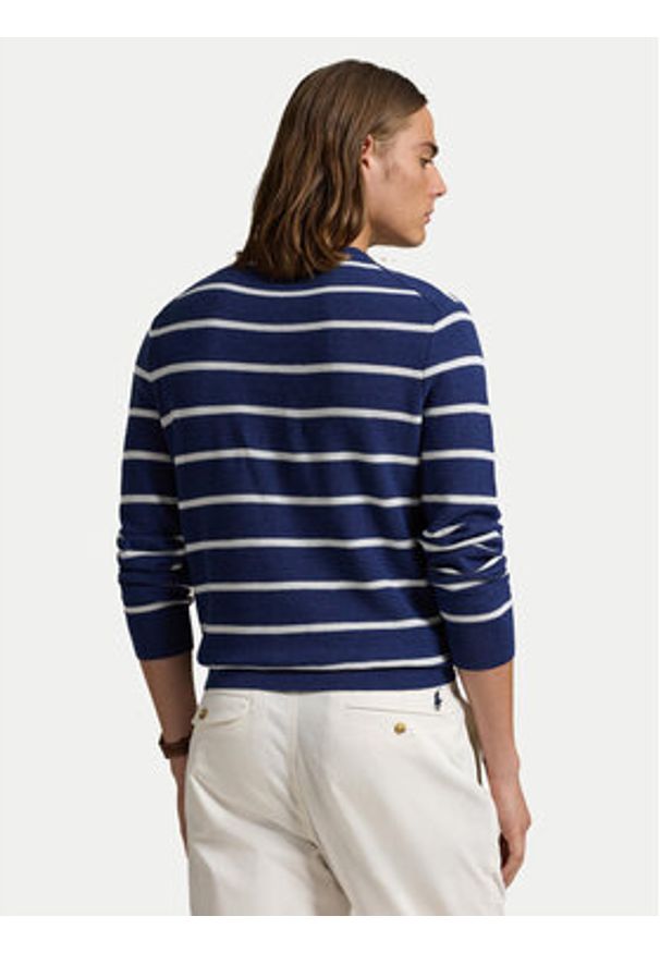 Polo Ralph Lauren Sweter 710955764001 Niebieski Regular Fit. Typ kołnierza: polo. Kolor: niebieski. Materiał: bawełna