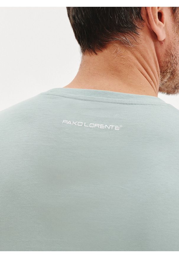 Pako Lorente - PAKO LORENTE – Bawełniany zielony t-shirt. Okazja: na co dzień. Kolor: żółty, zielony. Materiał: bawełna. Styl: casual