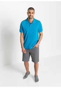 bonprix - Koszulka polo z czystej bawełny organicznej piqué. Typ kołnierza: polo. Kolor: niebieski. Materiał: bawełna. Długość rękawa: krótki rękaw. Długość: krótkie #3