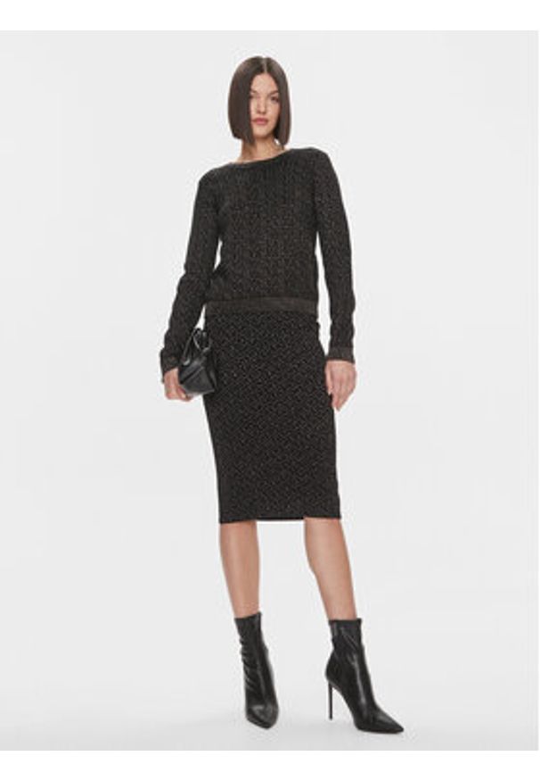 Liu Jo Sweter MF3431 MA49I Czarny Regular Fit. Kolor: czarny. Materiał: wiskoza