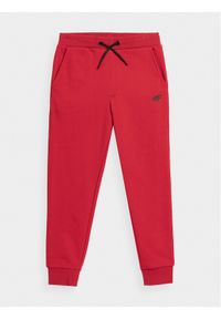 4f - 4F Spodnie dresowe 4FJAW23TTROM411 Czerwony Regular Fit. Kolor: czerwony. Materiał: bawełna