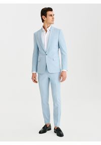 Pako Lorente - PAKO LORENTE - Błękitna marynarka garniturowa. Kolor: niebieski. Materiał: bawełna, elastan, wiskoza. Wzór: gładki #8