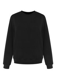 JENESEQUA - Bawełniana bluza z haftowanym logo. Okazja: na spacer. Kolor: czarny. Materiał: bawełna. Wzór: haft. Styl: klasyczny