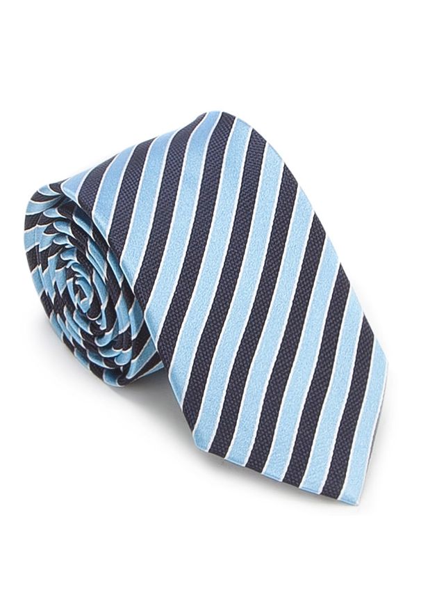 Wittchen - Krawat. Kolor: niebieski. Materiał: jedwab. Wzór: paski