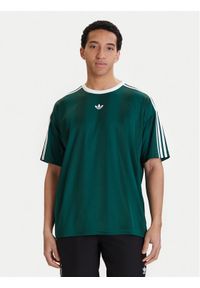 Adidas - adidas T-Shirt adicolor Jacquard KD5834 Zielony Loose Fit. Kolor: zielony. Materiał: syntetyk #1
