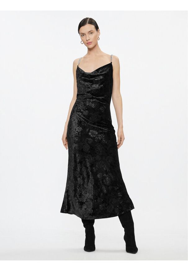 Guess Sukienka koktajlowa W3BK44 KBXN0 Czarny Regular Fit. Kolor: czarny. Materiał: syntetyk. Styl: wizytowy