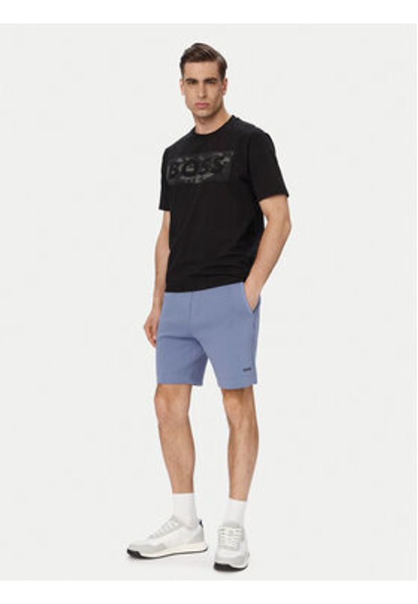 BOSS T-Shirt Ts Globe Logopattern 50559363 Czarny Regular Fit. Kolor: czarny. Materiał: syntetyk
