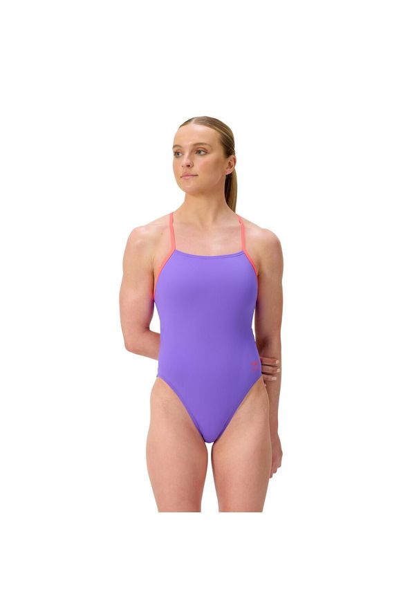 Strój kąpielowy damski Speedo Fl Solid Tie Back Af. Kolor: niebieski. Materiał: materiał