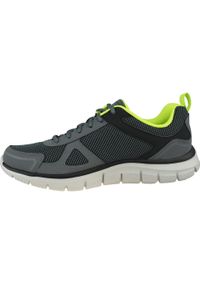 skechers - Skechers Track-Bucolo, męskie buty treningowe, Szare. Kolor: szary. Materiał: tkanina