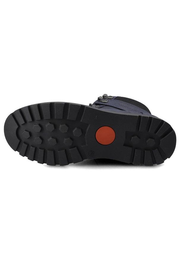 Granatowe Botki Nagaba Damskie Skórzane Buty. Okazja: na spacer. Kolor: niebieski. Materiał: skóra. Szerokość cholewki: normalna. Sezon: zima. Obcas: na obcasie. Styl: elegancki. Wysokość obcasa: średni