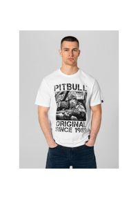 PITBULL - Koszulka bawełniana sportowy t-shirt dla dorosłych Drive. Kolor: biały, wielokolorowy, czarny. Materiał: bawełna