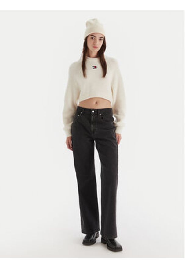Tommy Jeans Sweter Badge DW0DW21677 Écru Regular Fit. Materiał: syntetyk