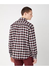 Wrangler - WRANGLER 1 PKT SHIRT MĘSKA KOSZULA MATERIAŁOWA W KRATKĘ KRATA DŁUGI RĘKAW W5D6LAH45. Materiał: materiał. Długość rękawa: długi rękaw. Długość: długie. Wzór: kratka #5