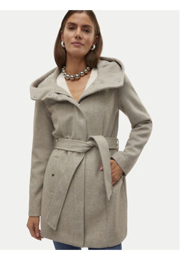 Vero Moda Płaszcz przejściowy Popliva 10310779 Beżowy Regular Fit. Kolor: beżowy. Materiał: syntetyk