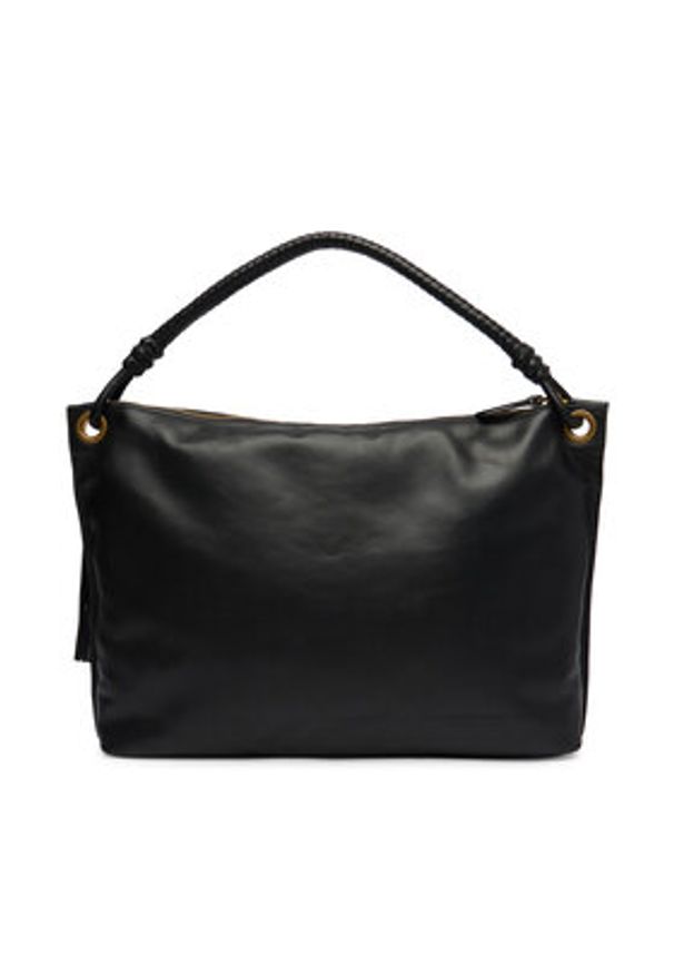 TOMMY HILFIGER - Tommy Hilfiger Torebka Th Statement Leather Bag AW0AW18621 Czarny. Kolor: czarny. Materiał: skórzane