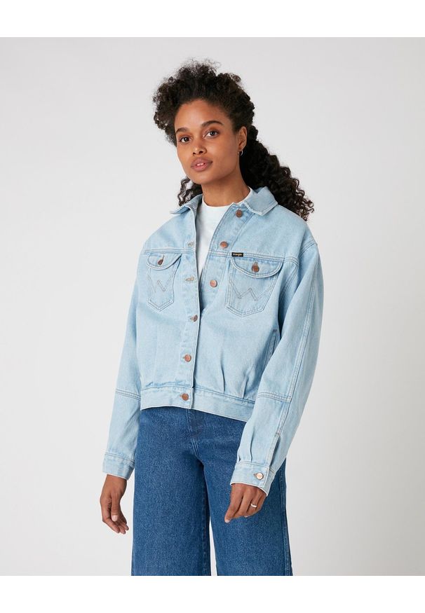 Wrangler - WRANGLER WESTERN UTILITY JACKET DAMSKA KURTKA JEANSOWA CLOUD NINE W427MC25E 112128831. Materiał: jeans