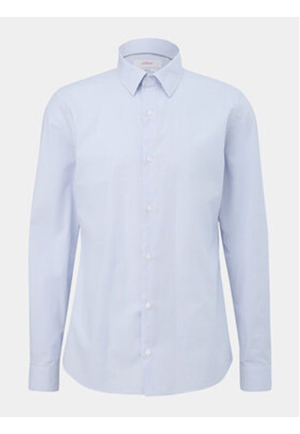 s.Oliver Koszula 2132556 Błękitny Slim Fit. Kolor: niebieski. Materiał: bawełna