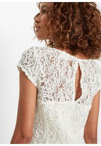 bonprix - Bluzka z koronki. Kolor: biały. Materiał: koronka. Wzór: koronka. Styl: elegancki #3