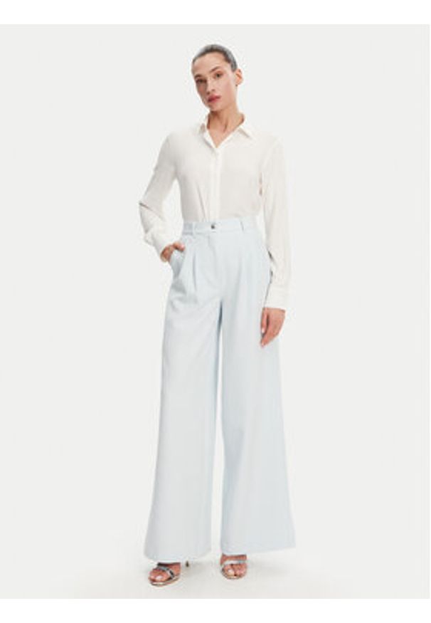 Guess Spodnie palazzo W5GB02 WH9Y2 Błękitny Wide Leg. Kolor: niebieski. Materiał: syntetyk