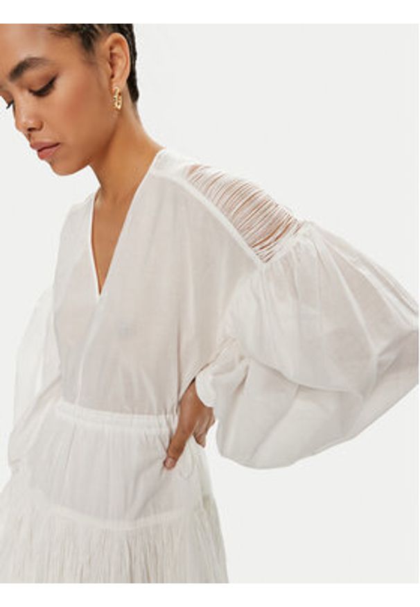 Pinko Sukienka codzienna Baaria 103741 A1XN Biały Regular Fit. Okazja: na co dzień. Kolor: biały. Materiał: bawełna. Typ sukienki: proste. Styl: casual