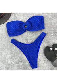 Intica - Strój kąpielowy bez ramiączek z dopasowanymi majtkami Khalani. Kolor: niebieski. Materiał: materiał. Długość: długie