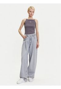 Adidas - adidas Top ALL SZN Rib JJ1223 Szary Slim Fit. Kolor: szary. Materiał: bawełna
