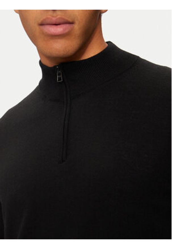 BOSS - Boss Sweter Ebenji 50528300 Czarny Regular Fit. Kolor: czarny. Materiał: wełna