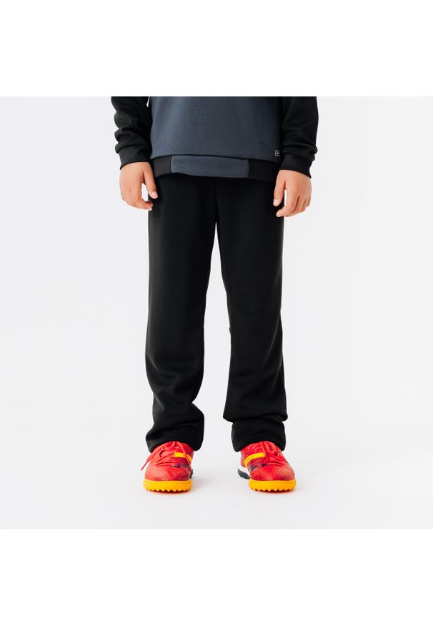 KIPSTA - Spodnie piłkarskie dla dzieci Kipsta Essential Club. Kolor: czarny. Materiał: poliester, materiał. Sport: piłka nożna