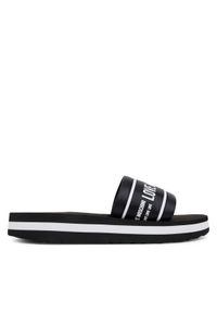 Love Moschino - LOVE MOSCHINO Klapki JA28334G0MIX6000 Czarny. Kolor: czarny. Materiał: materiał