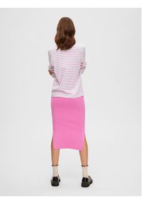 Selected Femme Bluzka Essential 16087915 Różowy Regular Fit. Kolor: różowy. Materiał: bawełna #4