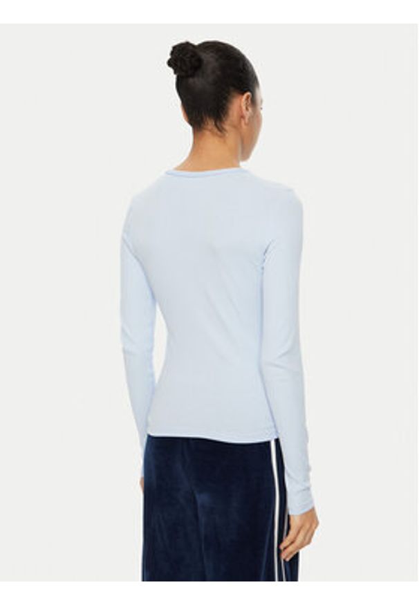 Tommy Jeans Bluzka Essential DW0DW17387 Błękitny Slim Fit. Kolor: niebieski. Materiał: bawełna